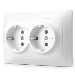 Double socket with grounding white TITANUM STANDARD TF-ST-SK2G-W