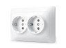 Double socket with grounding white TITANUM STANDARD