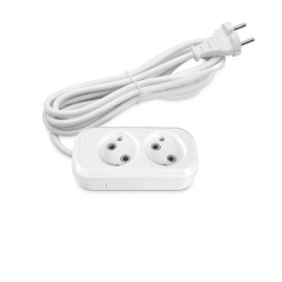 Extension cord without grounding 2 sockets 3m (2x1mm) white TITANUM STANDARD