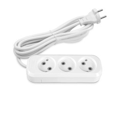 Extension cord without grounding 3 sockets 3m (2x1mm) white TITANUM STANDARD