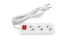Extension cord without grounding 3 sockets with button 3m (2x1mm) white TITANUM STANDARD