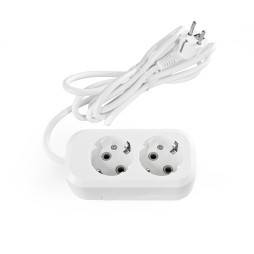 Extension cord with grounding 2 sockets 3m (3x1.5mm) white TITANUM STANDARD