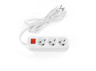 Extension cord with grounding 3 sockets with button 3m (3x1.5mm) white TITANUM STANDARD