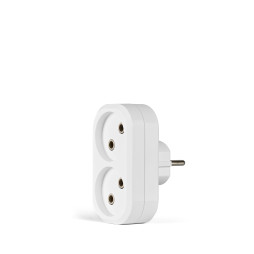 Network splitter without grounding 2 sockets white TITANUM STANDARD