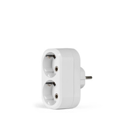 Network splitter with grounding 2 sockets white TITANUM STANDARD