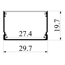 Aluminum profile for LED strip AL-48 2 meters anodized overhead LEDUA