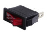 Switch KCD3-102N; on-off 3pin 220v rectangular black, red switch LEDUA