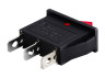Switch KCD3-102N; on-off 3pin 220v rectangular black, red switch LEDUA