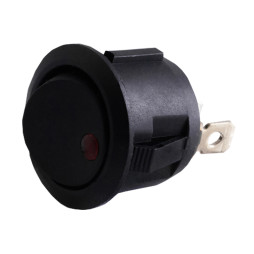 Switch KCD1-101EN-5 3pin round black-red LEDUA