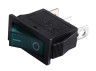Switch KCD3-102N;on-off 3pin 220v rectangular black, green switch LEDUA