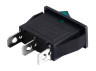 Switch KCD3-102N;on-off 3pin 220v rectangular black, green switch LEDUA