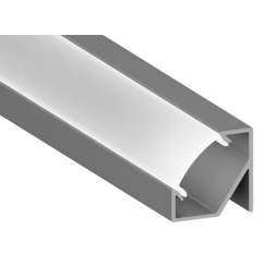 Aluminum profile for LED strip AL-74 2 meters anodized corner LEDUA