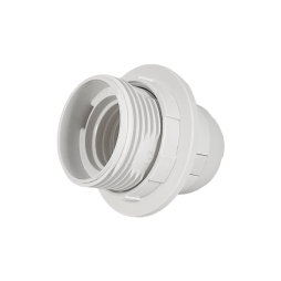 E27 plastic lampholder /thread-ring+locking ring/ white YK766