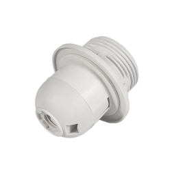 E27 plastic lampholder /thread-ring+locking ring/ white YK766