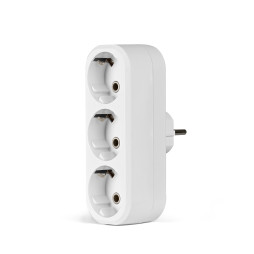 Network splitter with grounding 3 sockets white TITANUM STANDARD