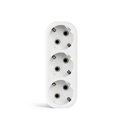 Network splitter with grounding 3 sockets white TITANUM STANDARD