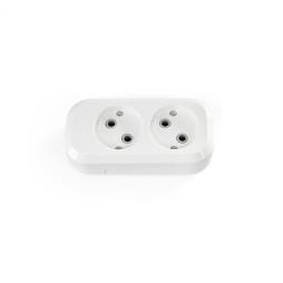 Extension socket without grounding 2 sockets white TITANUM STANDARD