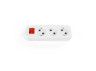 Extension socket without grounding 3 sockets with button white TITANUM STANDARD