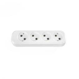 Extension socket without grounding 4 sockets white TITANUM STANDARD