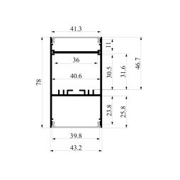 Aluminum profile for LED strip AL-130 LSB40n 2 meters anodized suspended LEDUA