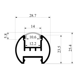 Aluminum profile for LED strip AL-132 LSK circle 2 meters anodized suspended LEDUA