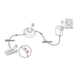 Driver set 12W+foot switch+junction box 6 outputs, black 12V LEDUA