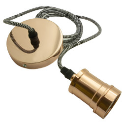 Metal pendant Lemanso 100*20mm + E27 rose gold 1.5m / LMA3217 for LED lamps