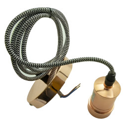 Metal pendant Lemanso 100*20mm + E27 rose gold 1.5m / LMA3217 for LED lamps