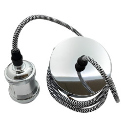 Metal pendant Lemanso 100*20mm + E27 silver 1.5m / LMA3221 for LED lamps