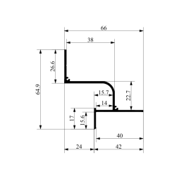 Aluminum profile for LED strip AL-91 3 meter shadow seam LEDUA