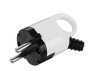 Euro plug angled with grounding with ear (black insert) LMA004 Lemanso