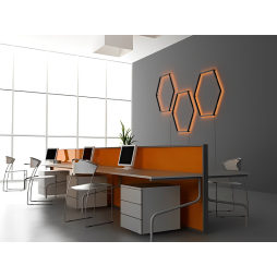 LED wall lamp "Hexagon" 220V, 6*330 black housing 30W Y/B/G/W/P/R+power supply 36W LEDUA