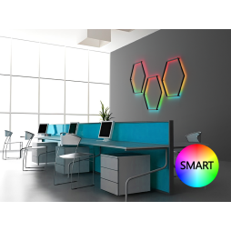 LED wall lamp "Hexagon" 220V, 6*330 black housing 30W SMART+power supply 36W LEDUA