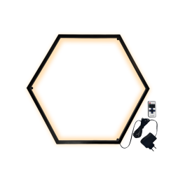 LED wall lamp "Hexagon" 220V, 6*330 black housing 30W warm white+power supply 36W LEDUA