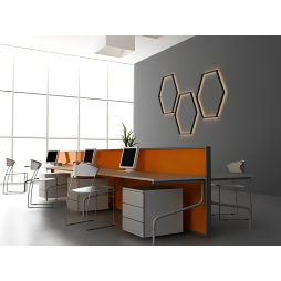 LED wall lamp "Hexagon" 220V, 6*330 black housing 30W warm white+power supply 36W LEDUA