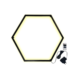 LED wall lamp "Hexagon" 220V, 6*330 black body 30W neutral white+power supply 36W LEDUA