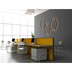 LED wall lamp "Hexagon" 220V, 6*330 black body 30W neutral white+power supply 36W LEDUA