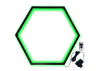 LED wall lamp "Hexagon" 220V, 6*330 black body 30W green+power supply 36W LEDUA