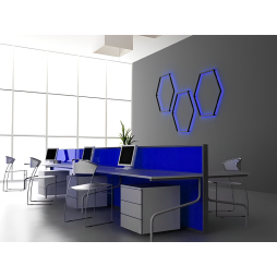 LED wall lamp "Hexagon" 220V, 6*330 black body 30W blue+power supply 36W LEDUA