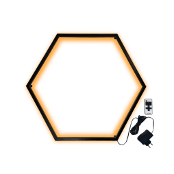 LED wall lamp "Hexagon" 220V, 6*330 black body 30W yellow+power supply 36W LEDUA