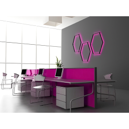 LED wall lamp "Hexagon" 220V, 6*330 black body 30W pink+power supply 36W LEDUA