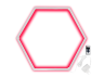 LED wall lamp "Hexagon" 220V, 6*330 white body 30W red+power supply 36W LEDUA