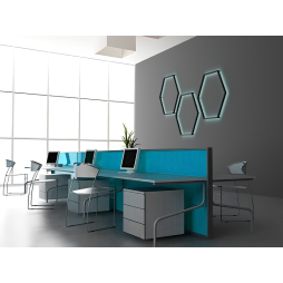 LED wall lamp "Hexagon" 220V, 6*330 black body 30W white+power supply 36W LEDUA