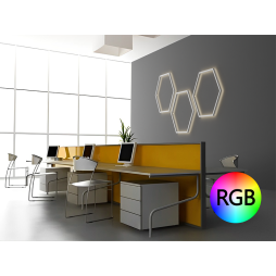 LED wall lamp "Hexagon" 220V, 6*330 white body 30W RGB+power supply 36W LEDUA