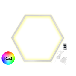 LED wall lamp "Hexagon" 220V, 6*330 white body 30W RGB+power supply 36W LEDUA