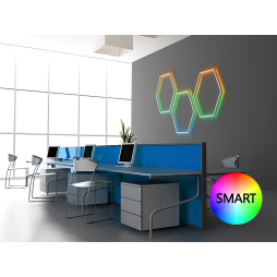 LED wall lamp "Hexagon" 220V, 6*330 white body 30W SMART+power supply 36W LEDUA