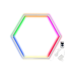 LED wall lamp "Hexagon" 220V, 6*330 white body 30W Y/B/G/W/P/R+power supply 36W LEDUA