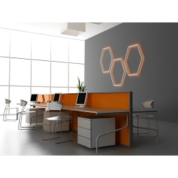 LED wall lamp "Hexagon" 220V, 6*330 white body 30W Y/B/G/W/P/R+power supply 36W LEDUA