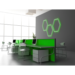LED wall lamp "Hexagon" 220V, 6*330 white body 30W green+power supply 36W LEDUA