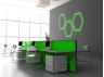 LED wall lamp "Hexagon" 220V, 6*330 white body 30W green+power supply 36W LEDUA